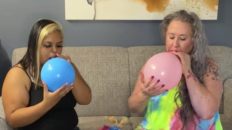 Phoenix Stacy & Goddess Cutie Balloon-Blowing Tease Part I 4K